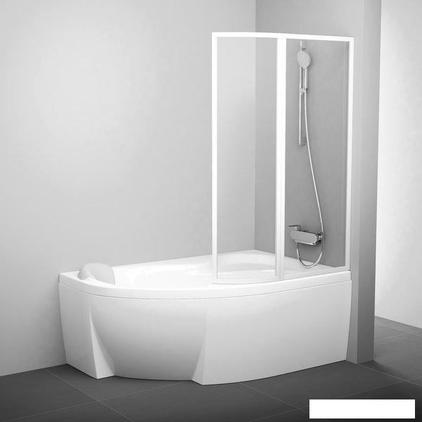 Пластиковая шторка для ванны Ravak Rosa VSK2 140 (белый/rain) правая