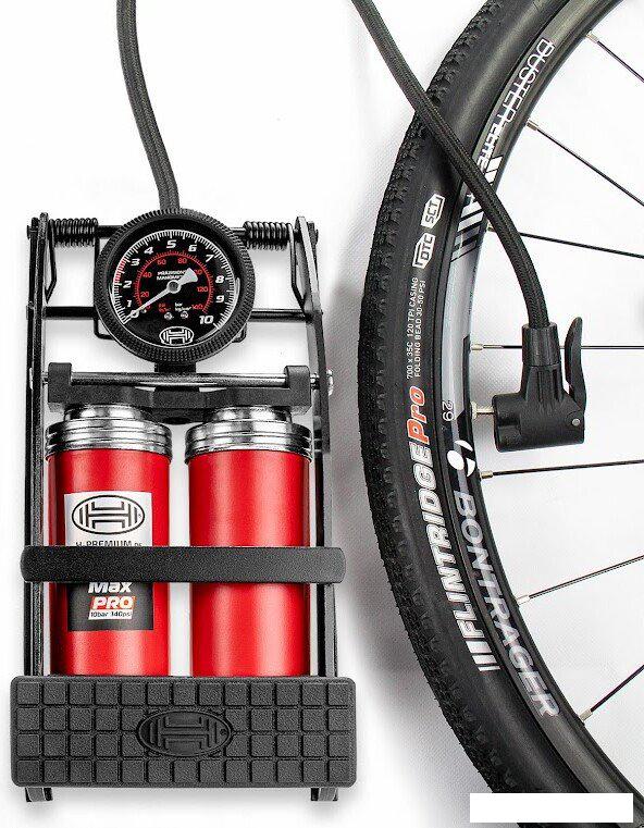 Насос ножной велосипедный Heyner PedalMax PRO (красный)