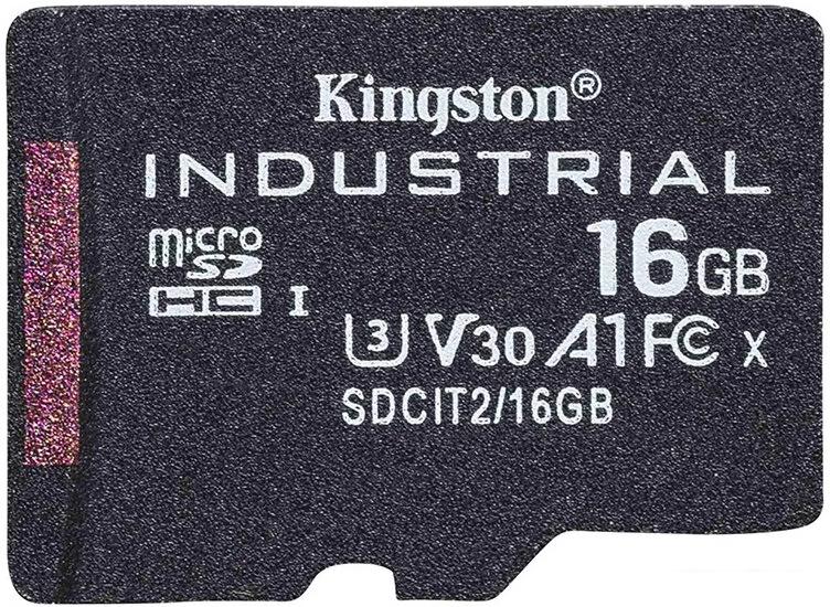 Карта памяти Kingston Industrial microSDXC 16GB SDCIT2/16GBSP