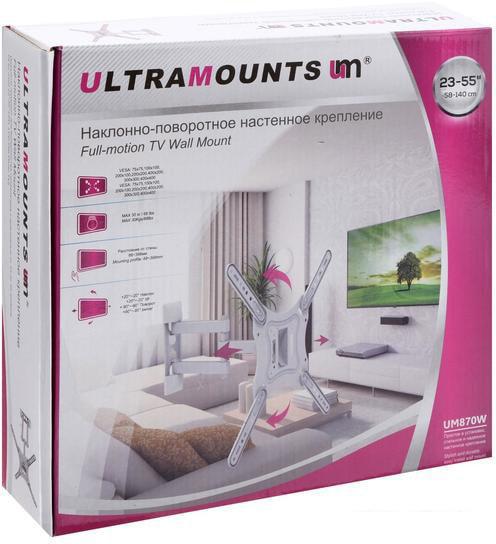 Кронштейн для телевизора Ultramounts UM870W (белый)
