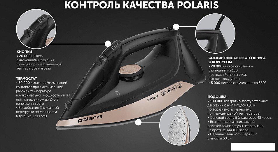 Утюг Polaris PIR 2483K 3m (черный/золотистый)