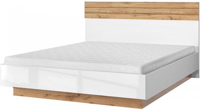 Кровать Anrex Taurus 160 с ПМ 160x200 (дуб вотан/белый)