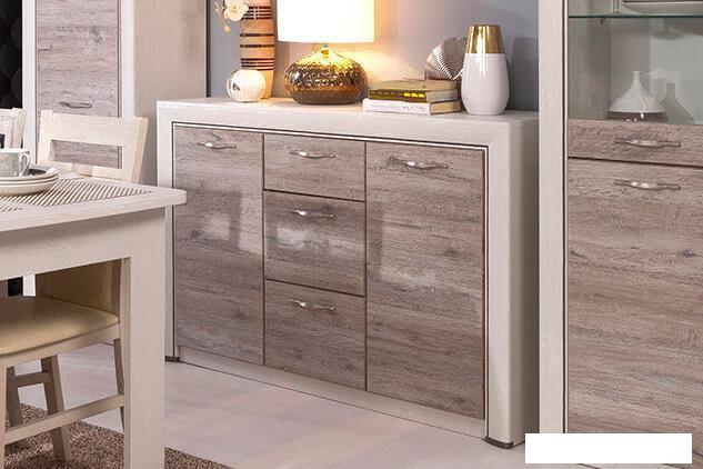Комод Anrex Olivia 2D3S (вудлайн кремовый/дуб анакона)
