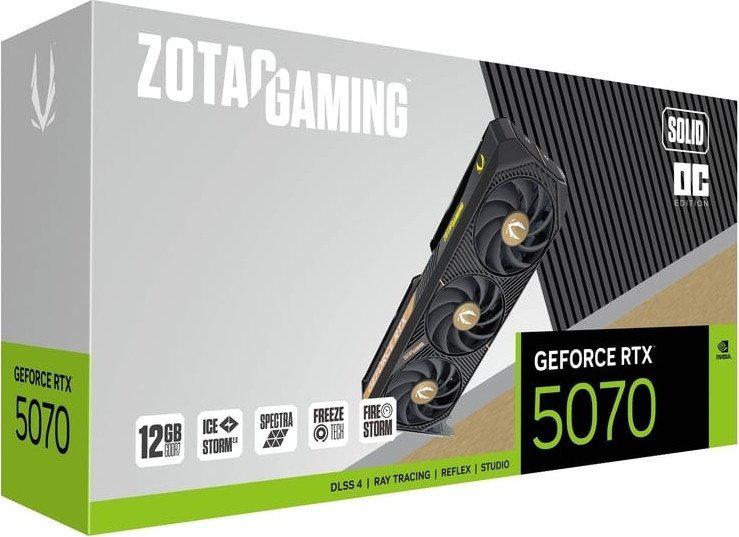 Видеокарты ZOTAC Gaming GeForce RTX 5070 Solid OC ZT-B50700J-10P