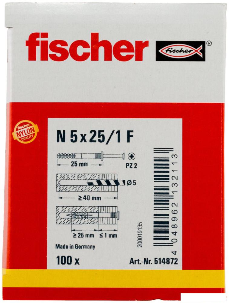 Дюбель-гвоздь Fischer N 5 x 25/1 F 514872 (100 шт)