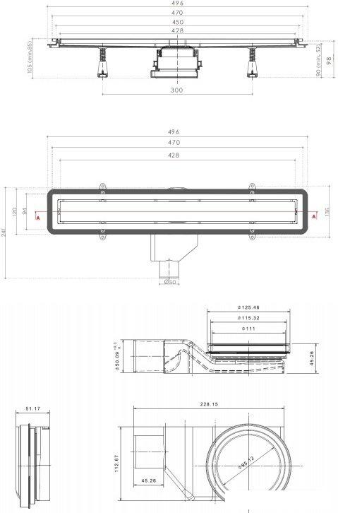 Трап/канал Pestan Confluo Premium White Glass Line 450