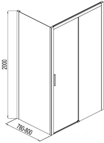 Душевая стенка Aquanet Pleasure AE60-F-80H200U-BT 80 (прозрачное стекло)