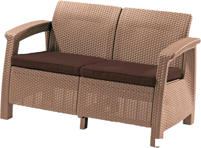 Садовый диван Keter Corfu Love Seat (коричневый)
