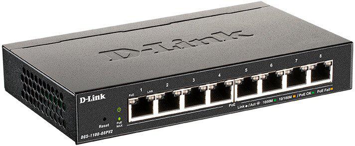 Управляемый коммутатор 2-го уровня D-Link DGS-1100-08PV2/A4A