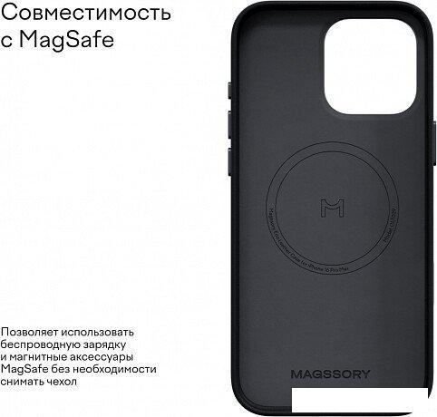 Чехол для телефона Magssory Eco Leather Case Midnight для iPhone 16 Pro CLT028m