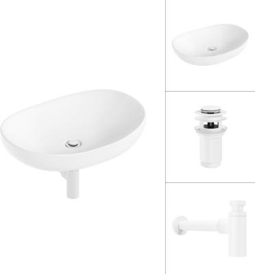 Умывальник Lauter 21502 + клапан 21190W + сифон 21635W (белый матовый)