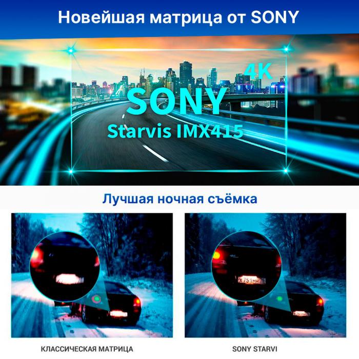 Видеорегистратор-GPS информатор (2в1) TrendVision TDR-725 Real 4K