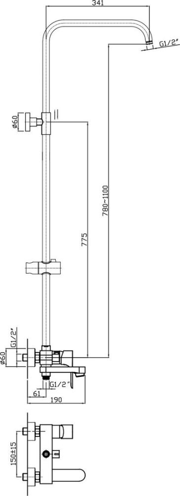 Душевая система  Lauter Aqua 21CK3172C-61