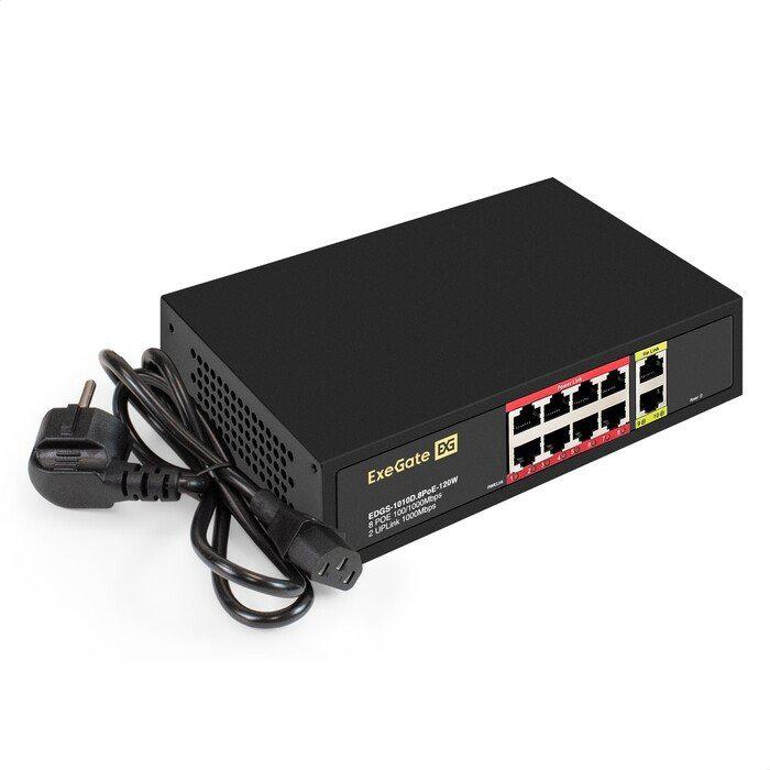 Неуправляемый коммутатор ExeGate EDGS-1010D.8PoE-120W