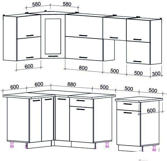 Готовая кухня Интерлиния Мила Gloss 50-12x24 (бордовый/черный глянец)