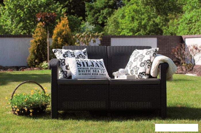 Садовый диван Keter Corfu Love Seat (коричневый)