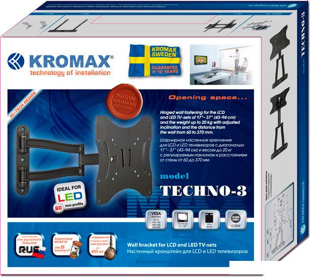 Кронштейн для телевизора Kromax Techno-3 (черный)