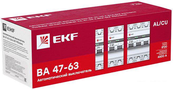 Выключатель автоматический EKF PROxima ВА 47-63 3P 50А (D) 4.5kA mcb4763-3-50D-pro