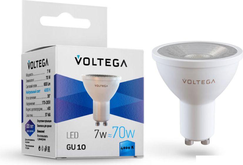 Светодиодная лампочка Voltega Simple MR16 7W 4000K 38° GU10 7061