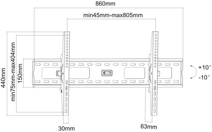Кронштейн для телевизора Benatek PLASMA-2B(SLIM)