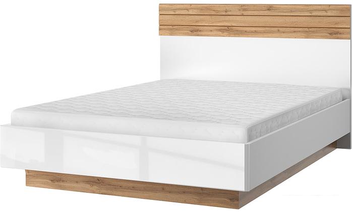Кровать Anrex Taurus 140 с ПМ 140x200 (дуб вотан/белый)