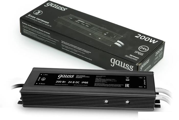 Блок питания Gauss 200W 24V IP66 202022400