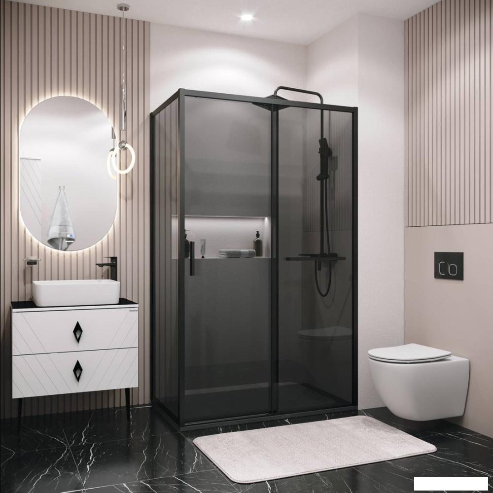 Душевой уголок Grossman Style 100x100x195 120.K33.05.1010.21.10 (черный матовый/стекло тонированное)