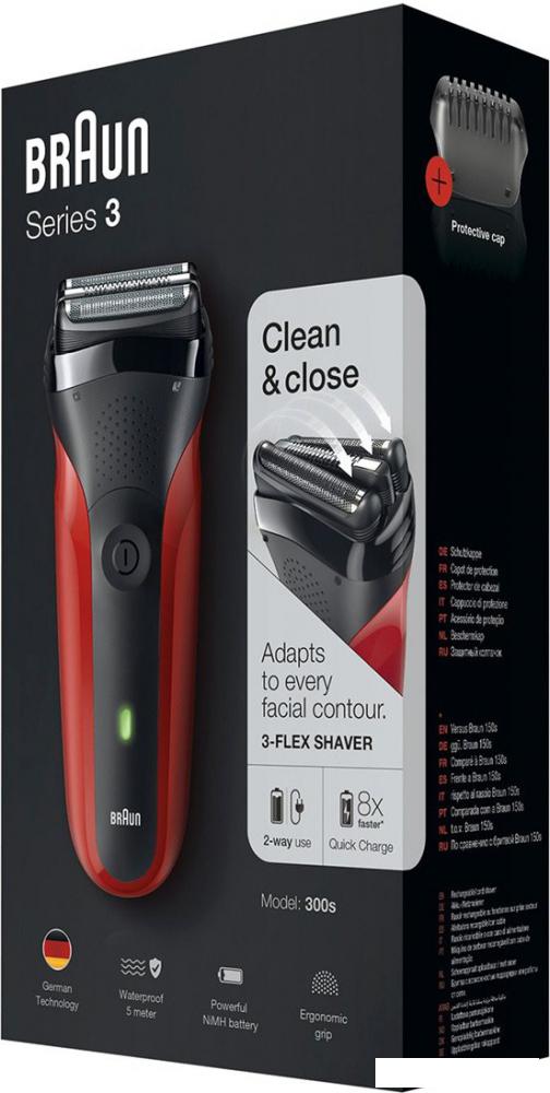 Электробритва Braun Series 3 300s (красный)