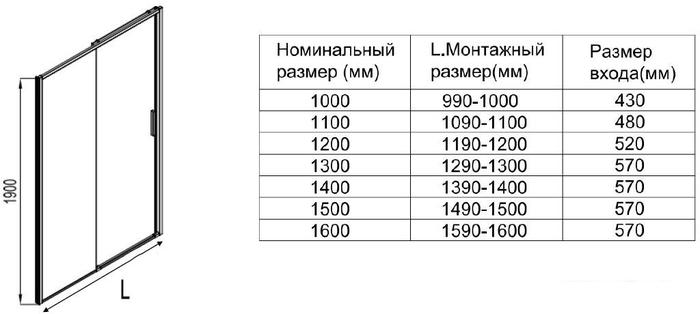 Душевая дверь Aquanet Pleasure Evo 100 AE65-N100-BT (черный анодированный/прозрачное стекло)