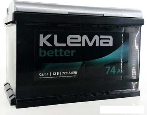 Автомобильный аккумулятор Klema Better 6СТ-74А(0) (74 А·ч)