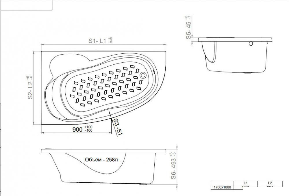 Ванна Triton Изабель 170x100R