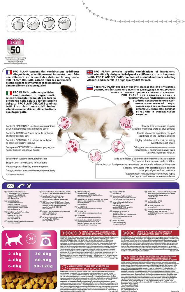 Сухой корм для кошек Pro Plan Delicate Adult Optidigest с индейкой 3 кг