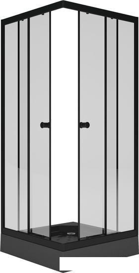 Душевой уголок Метакам Universal Black 80x80 KKS_013566 (прозрачное стекло)