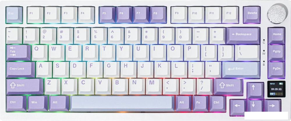 Клавиатура Ajazz AK820 Pro (белый/фиолетовый, Ajazz Gift)