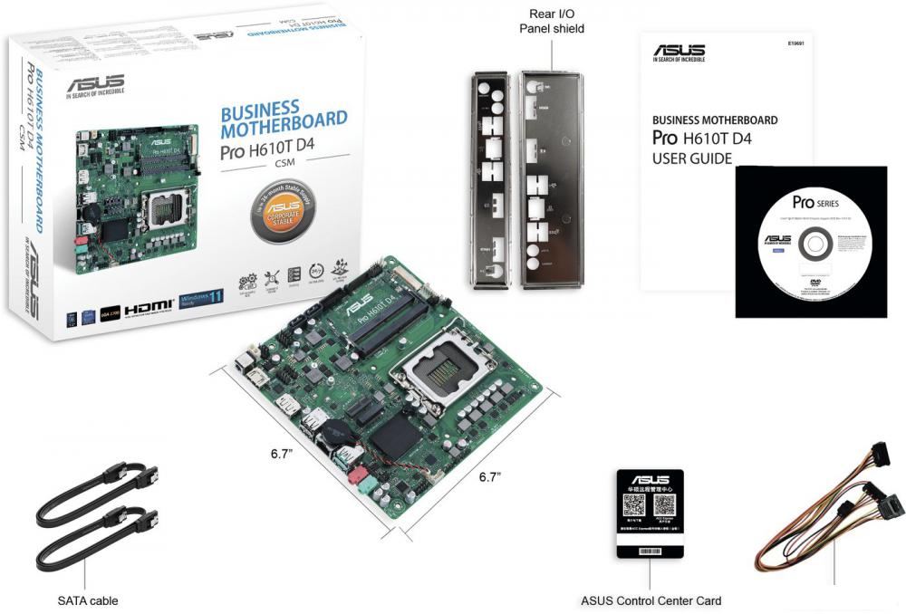 Материнская плата ASUS Pro H610T D4-CSM
