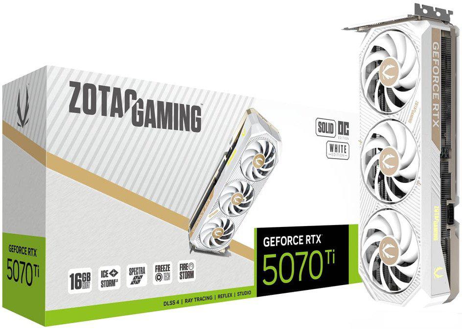Видеокарты ZOTAC Gaming GeForce RTX 5070 Ti Solid Core OC White Edition ZT-B50710Q2-10P
