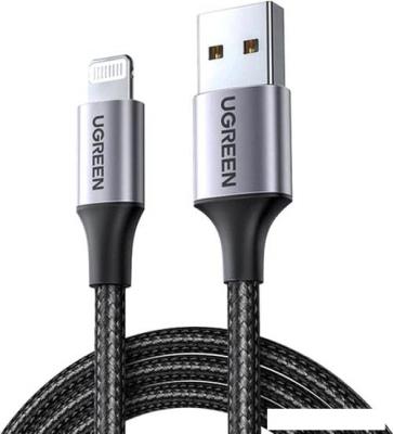 Кабель Ugreen US199 60157 USB Type-A - Lightning (1.5 м, черный)