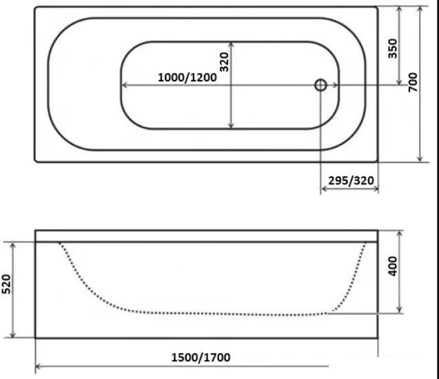 Ванна Triton Ультра 170x70 (с облегченными ножками)