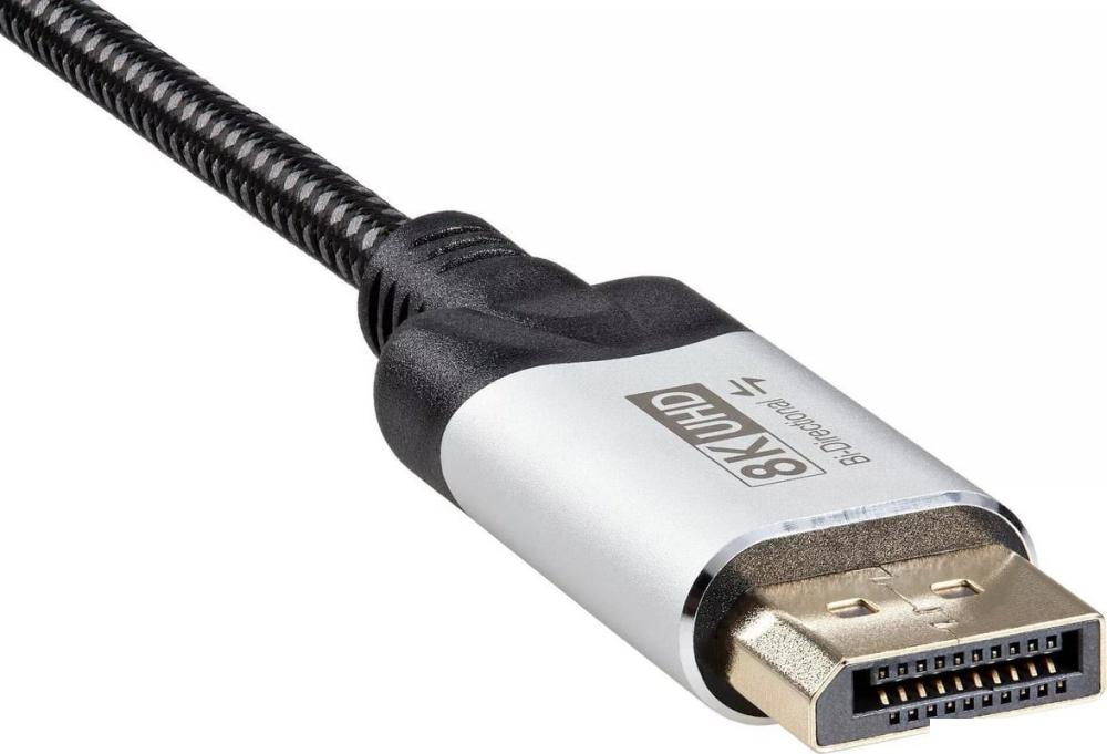 Кабель VCOM CU422VB-1.8 USB 3.1 Type C - DisplayPort (1.8 м, черный/серый)