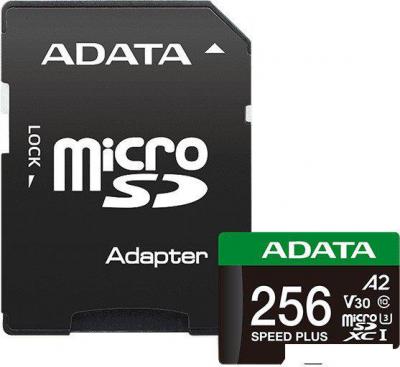 Карты памяти ADATA SPEED PLUS microSDXC 256GB UD256GUI3V30A2SP-RA1 (с адаптером) Карты памяти ADATA SPEED PLUS microSDXC 256GB UD256GUI3V30A2SP-RA1 (с адаптером)