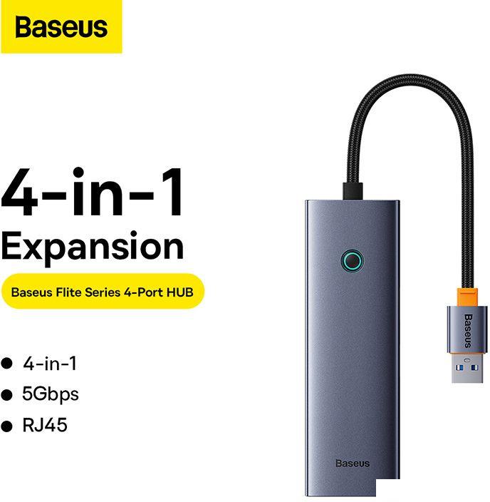 USB-хабы и док-станции Baseus Flite Series 4-Port USB-A Hub B0005280A813-01
