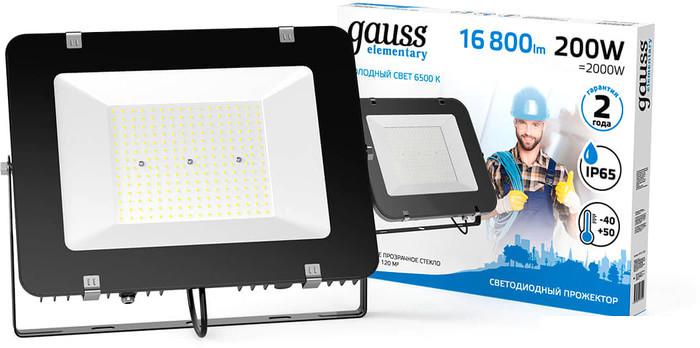 Уличный прожектор Gauss Elementary 200W 6500К 691511200