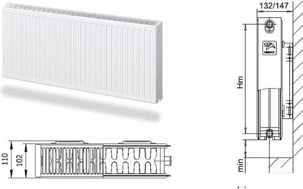 Стальной панельный радиатор Лемакс Compact 22 300x1200