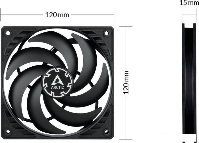 Комплект вентиляторов для корпуса Arctic P12 Slim PWM PST 3 PCS Value Pack ACFAN00275A