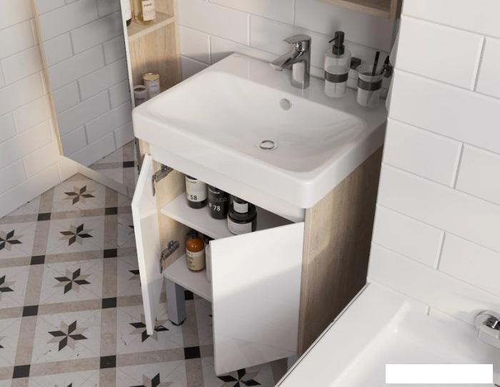 Акватон Тумба под умывальник Сканди Doors 55 1A278801SDB20 (белый/дуб верона)