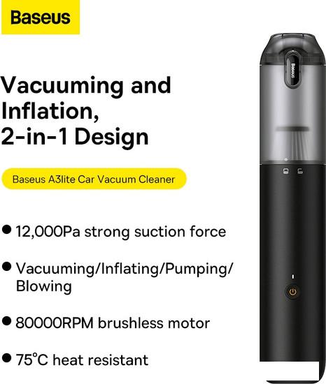 Автомобильные пылесосы Baseus A3lite Car Vacuum Cleaner VCAQ050001 (черный)