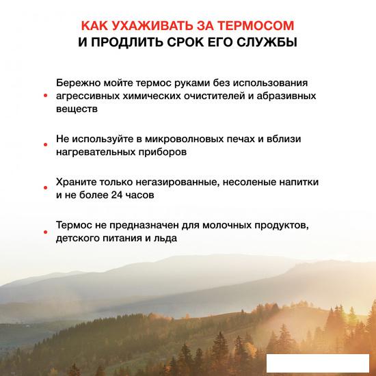 Термос StarWind 10-1000 1л (серебристый/красный)