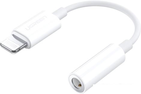 Адаптер Ugreen US212 30759 Lightning - 3.5 Jack (0.07 м, белый)