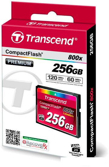 Карты памяти Transcend 800x CompactFlash Premium 256GB (TS256GCF800)