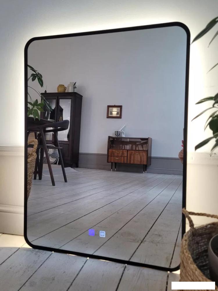 Зеркало с подсветкой  eMZe 60x80 LED.UV.SMART.60.80.CHE.AF.4K (черный с УФ-окантовкой и подсветкой)